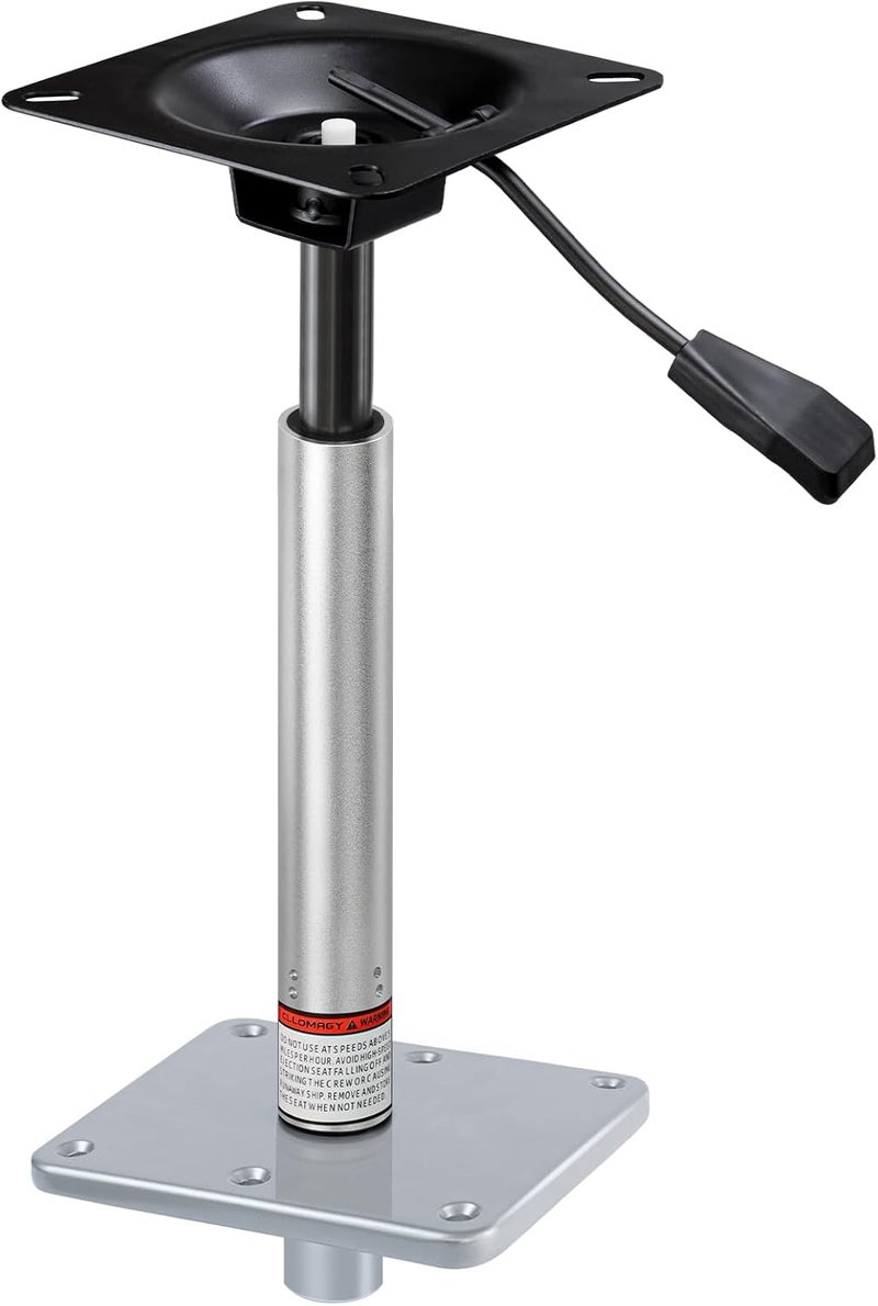 CLLOMAGY Adjustable Boat Seat Pedestal Base Mount Kit with Lock in 3/4" Boat Seat Pin Post&Marine Power Pedestal Mount Base for Marine Fishing Bass Chair,Post Adjustable Height 18 to 24 Inches - Image 1